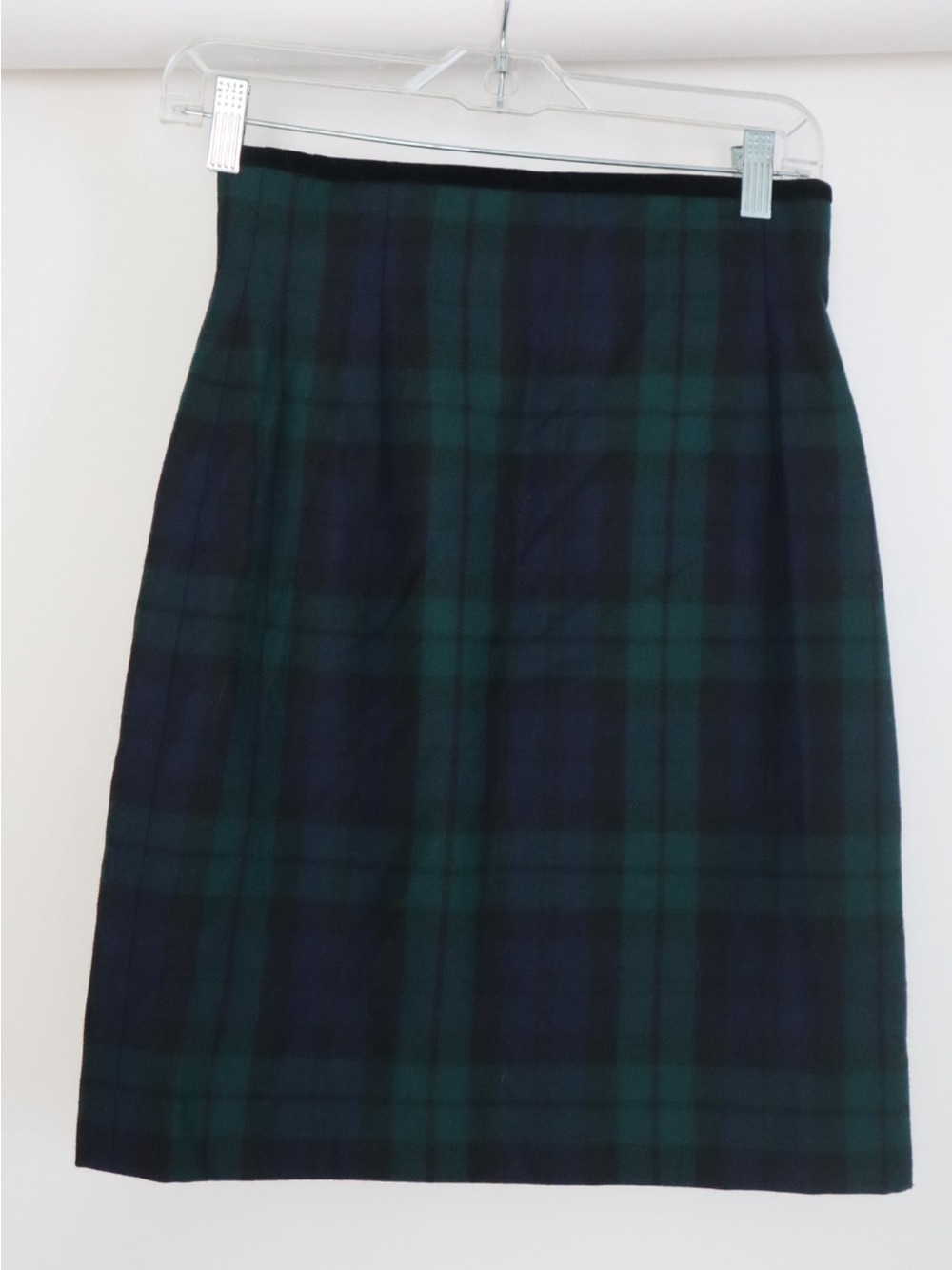 Escada Green and Black Plaid Pencil Skirt - Picture 3 of 4